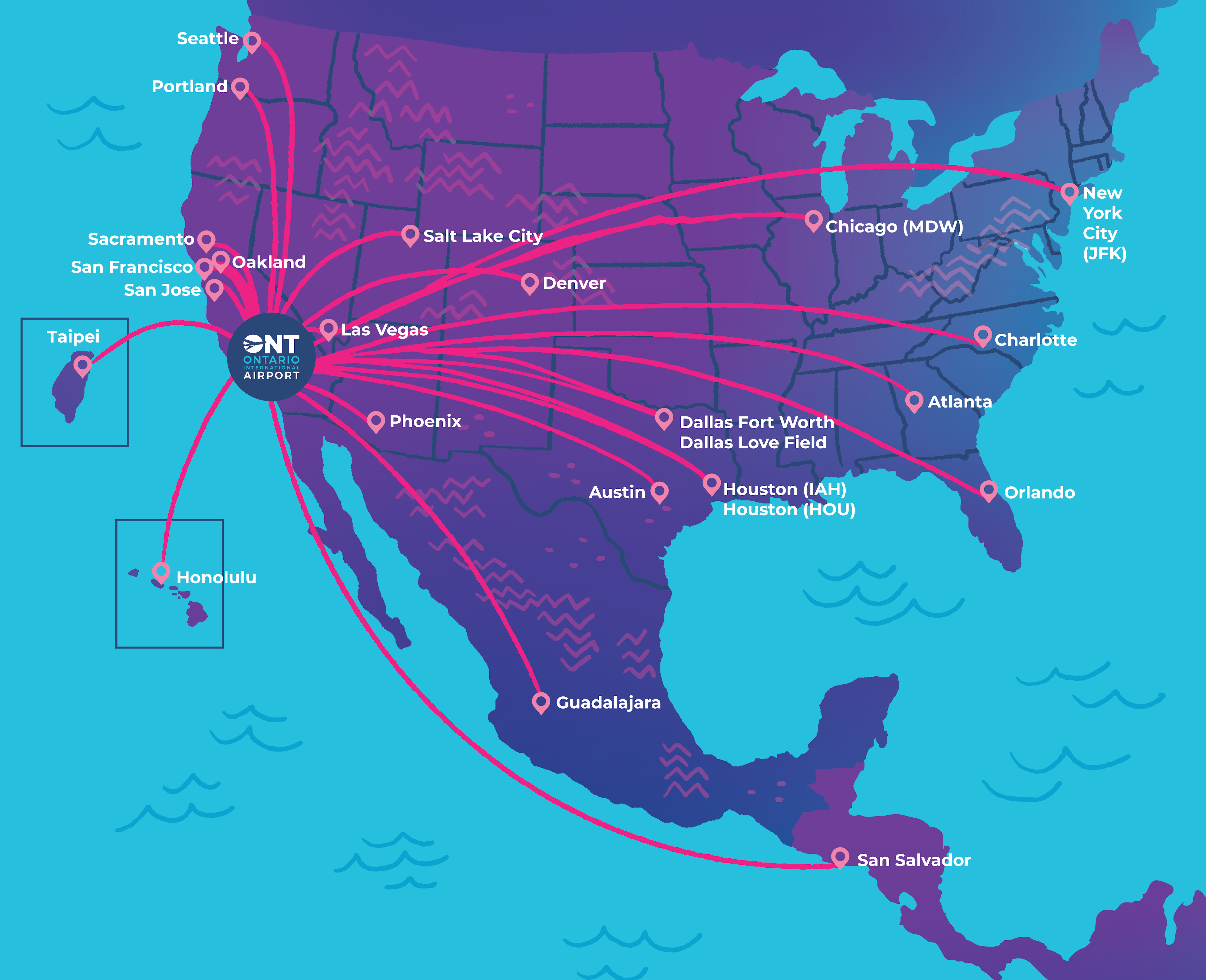 Non stop route map for ONT