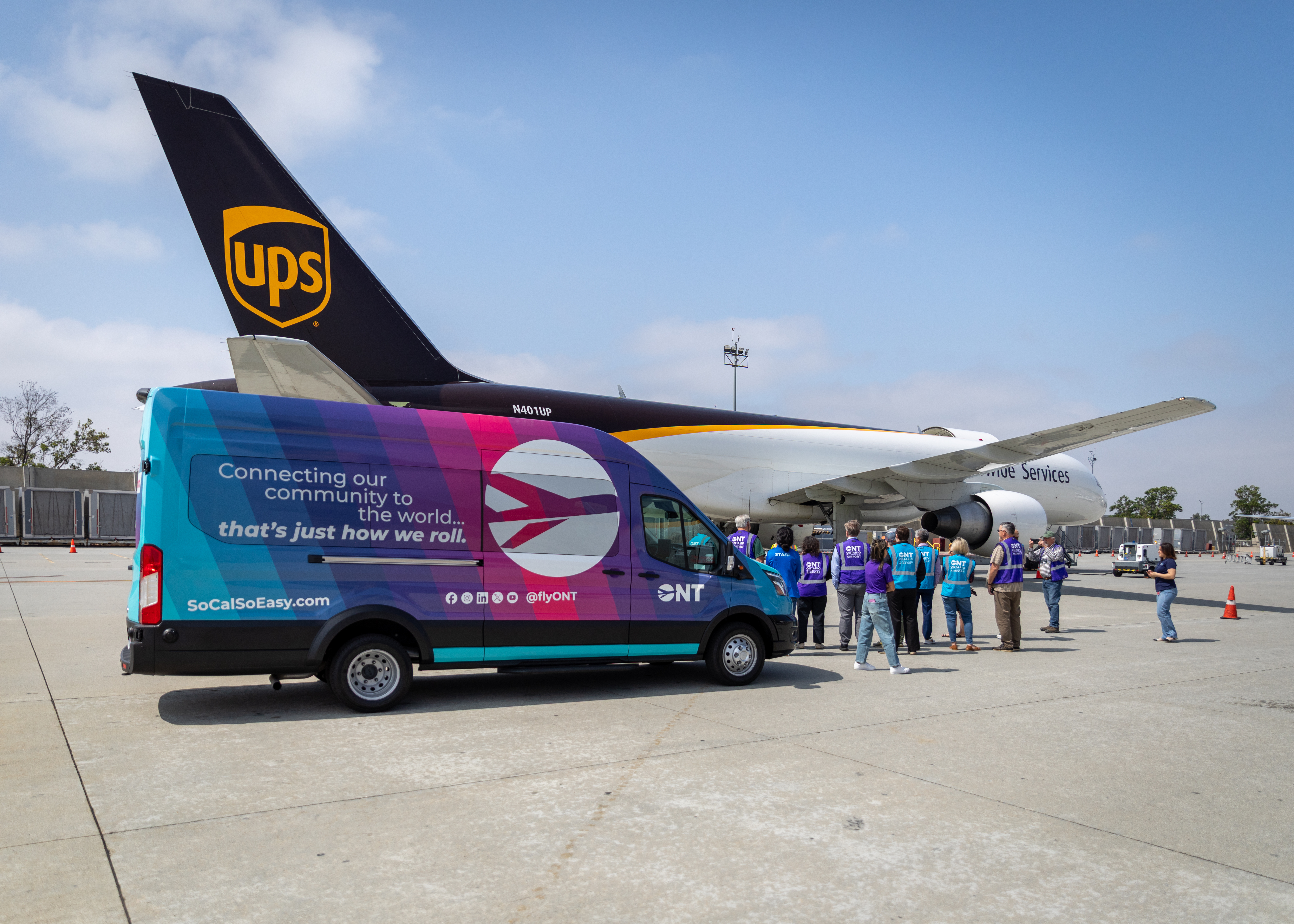 People are getting an up-close look at cargo operations on the airfield tour