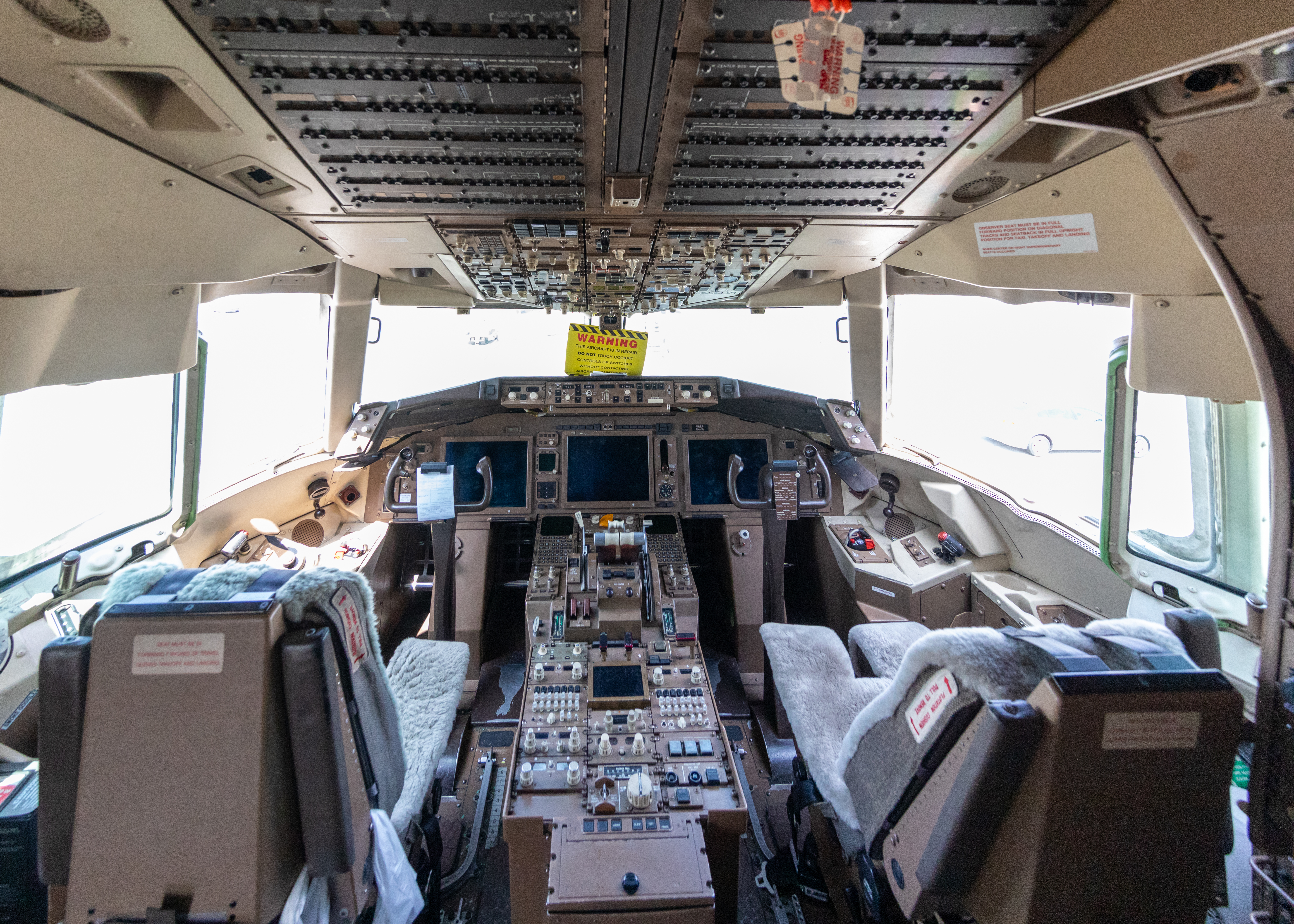 Inside of plane controls 