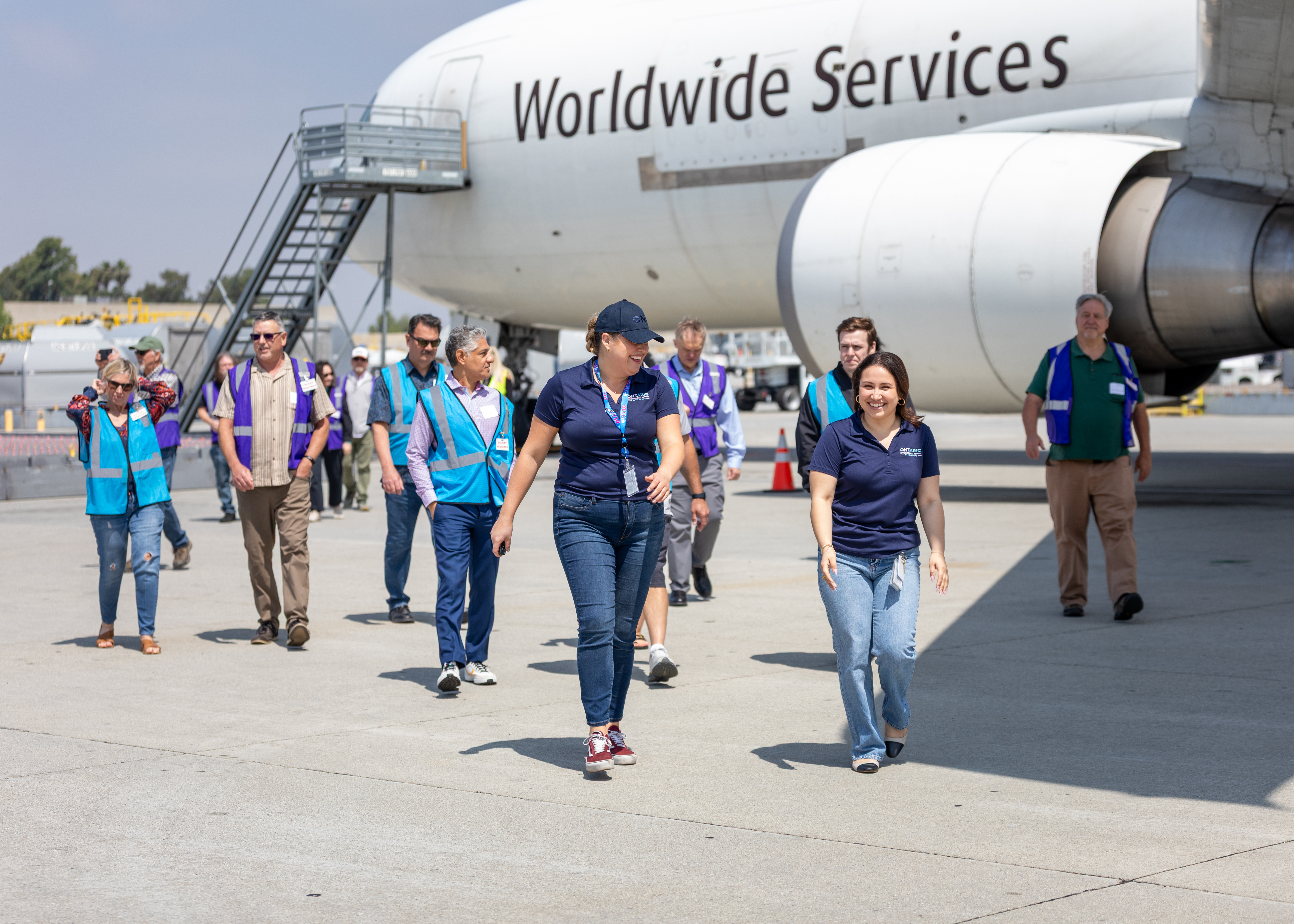 People walking on the airfield 