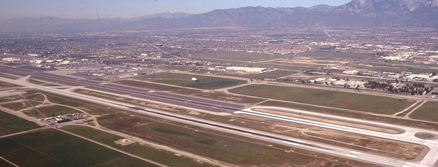 An aerial view of ONT with agriculture nearby.