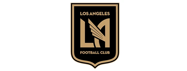 LAFC (Los Angeles Football Club) logo with gold and black shield design.
