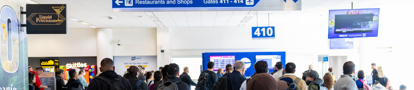 People waiting to board flight 